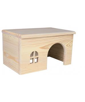 Levně Dř. domek s rovnou střechou pro křečky 15x12x15 cm