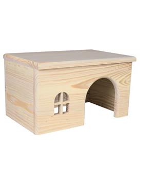 Levně Dř. domek s rovnou střechou pro králíky 40x20x23 cm