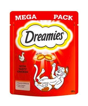 Levně Dreamies kočka pochoutka Mega Pack kuřecí 180g
