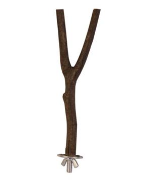Levně Dřevěné bidýlko Y s kovovým úchytem do klece 20 cm/15 mm 1 ks
