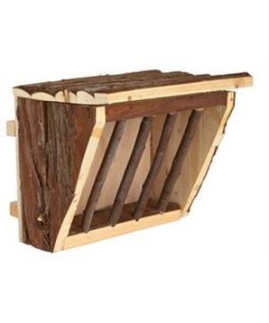 Dřevěné jesličky na seno s úchytem na klec 20 x 15 x 17 cm