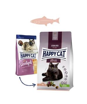 Levně HAPPY CAT NEW Sterilised Atlantik-Lachs / Losos 10 kg