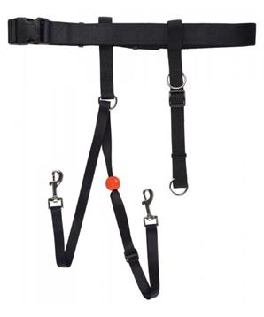 Levně EASY WALK 1,3 m s opaskem 85-110 cm/38 mm pro volné ruce, černý 1 ks