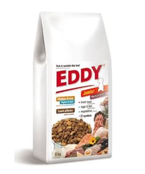 Levně EDDY Junior Medium Breed polštářky s jehněčím 8kg