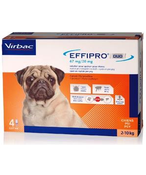 Levně Effipro DUO Dog S (2-10kg)- 1 balení (4x0,67ml) 1 balení