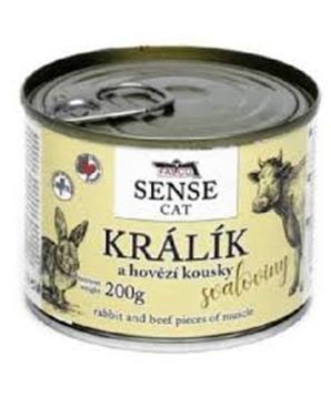 FALCO SENSE Cat králík a hovězí kousky svaloviny, konzerva