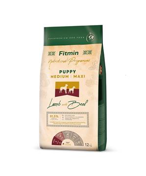 Levně Fitmin Medium Maxi Puppy Lamb With Beef kompletní krmivo pro štěňata 12 kg