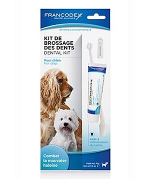 Levně Francodex Dental Kit zubní pasta 70g+kartáček pes 1 ks