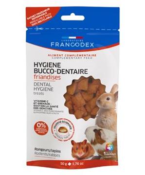Levně Francodex Pochoutka Dental pro hlodavce a králíky 50g