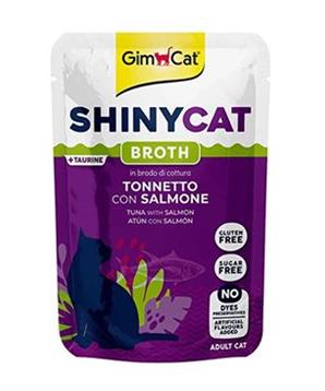 Gimcat ShinyCat kapsa tuňák s lososem ve vývaru 