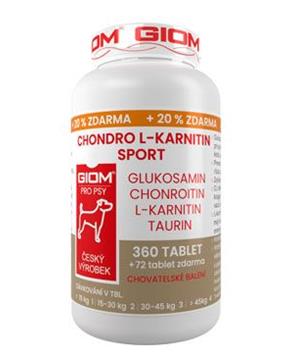 Levně Giom pes Chondro L-karnitin SPORT 180 tbl+25% zdarma