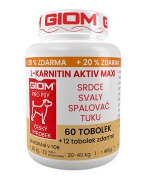 Levně Giom pes L-karnitin Aktiv 60 MAXI tbl+20% zdarma 60 tobolek + 25% zdarma