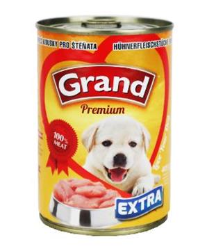 Levně GRAND konz. štěně Extra kuř.kousky 405 g