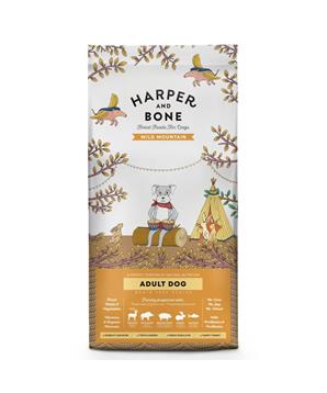 Levně Harper and Bone Dog Adult Large & Medium divoké hory 12 kg + Pamlsek Ball with meatball 1,5 kg