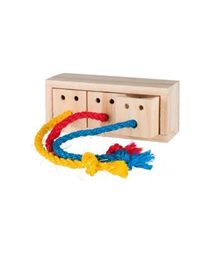 Levně Hra pro králíky - dřevěná kostka na pamlsky 16x6x7 cm 1 ks