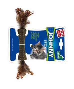 Levně Hračka kočka GiGwi Johnny Stick Catnip s peříčky 1 ks