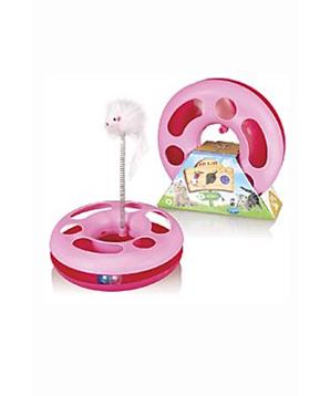 Levně Hračka kočka Speedy ball s myší na pružině 1 ks