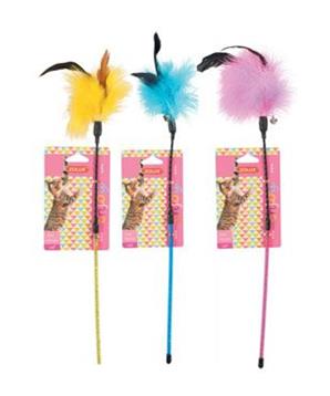 Levně Hračka kočka udice Feather Duster mix barev Zolux 1 ks