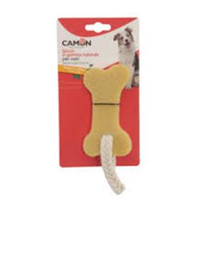 HRAČKA KOST KAUČUK + LANO 16 cm CAMON