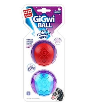 Levně Hračka pes GiGwi Ball míček M, 2ks/ karta, pískající 1 ks