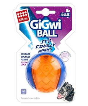 Levně Hračka pes GiGwi Ball míček M transparentní modro/oran 1 ks