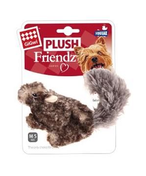 Levně Hračka pes GiGwi Plush Friendz veverka šedá plyš 1 ks