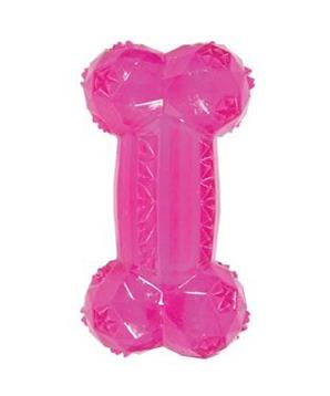 Levně Hračka pes kost BONE TPR POP růžová Zolux 12 cm