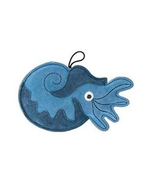 Levně Hračka pes LEATHER NAUTILUS kůže,modrá Kiwi 21 cm