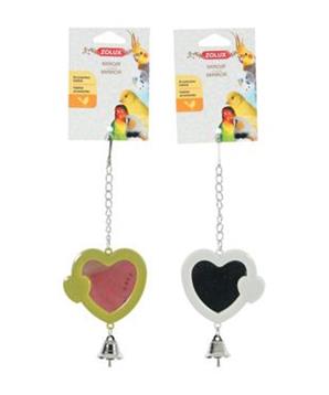 Hračka pro ptáky zrcátko srdce plast Zolux