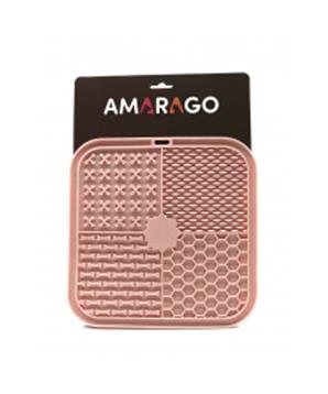 Levně Amarago lízací podložka hranatá 20x20cm růžová 1 ks