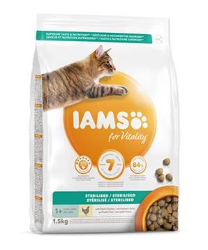 Levně Krmivo IAMS Cat Adult/Senior Weight Control/Sterilized Chicken 1,5 kg