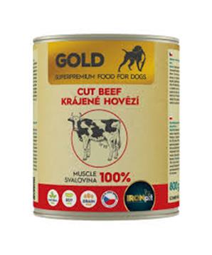 Levně IRONpet Gold Dog Hovězí krájená svalovina, konzerva 400g