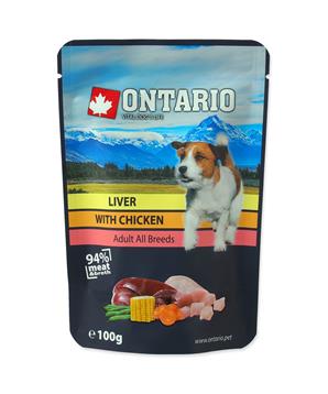 Levně Kapsička ONTARIO Dog Liver with Chicken in Broth 100 g