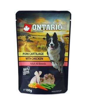 Levně Kapsička ONTARIO Dog Pork Cartilage with Chicken in Broth 100 g