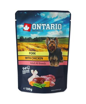 Levně Kapsička ONTARIO Dog Pork with Chicken in Broth 100 g