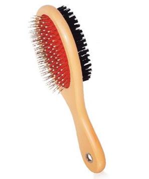 Levně Kartáč oboustranný žíně+drátky s kuličkami 22 cm