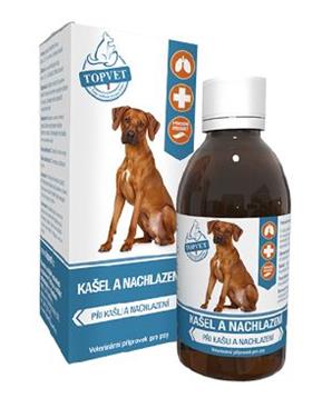 Levně Kašel a nachlazení sirup pro psy TOPVET 200 ml