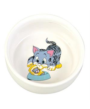 Levně Keramická miska, malovaná, motiv kočka 300 ml/ 11 cm