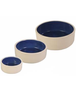 Levně Keramická miska střední bílá/modrá 1 l/ 18 cm