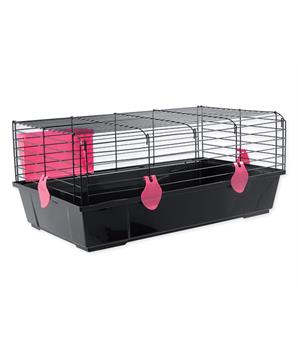 Levně Klec SMALL ANIMAL Matěj černá s červenou výbavou 1 ks