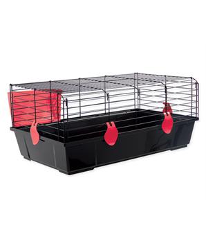 Levně Klec SMALL ANIMAL Michal černá s červenou výbavou 1 ks