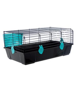 Levně Klec SMALL ANIMAL Michal černá s modrou výbavou 1 ks
