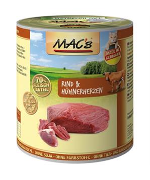 Levně Konz. MACs Cat HOVĚZÍ a KUŘECÍ SRDCE 200 g