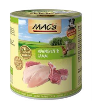 Levně Konz. MACs Dog KUŘE a JEHNĚ 400 g