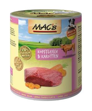 Levně Konz. MACs Dog MASO z HLAV a MRKEV 400 g