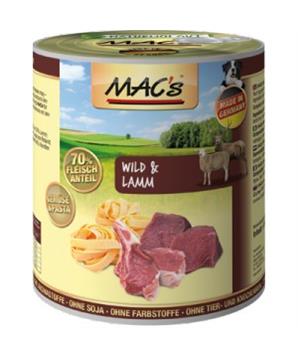 Levně Konz. MACs Dog ZVĚŘINA a JEHNĚ s těstovinami 400 g