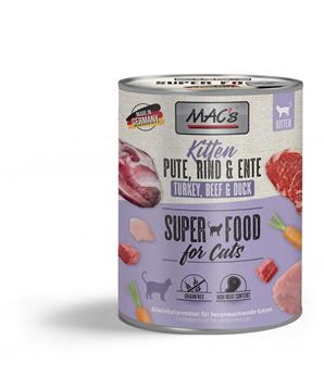 Levně Konz. MACs Cat pro KOŤATA KRŮTA, HOVĚZÍ A KACHNA 200 g