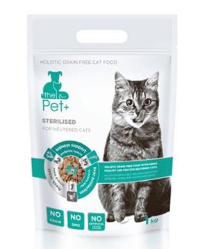 Levně Krmivo Pet+ 3v1 kočka STERILISED 1 kg