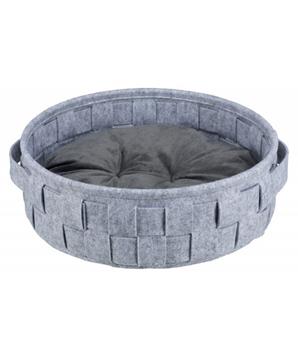 Levně Kulatý pelech LENNIE propletený šedý 45 cm