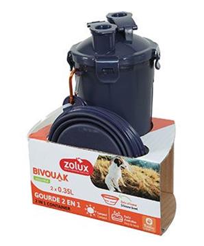 Lahev 2v1+ 2 misky BIVOUAK 2x350ml modrá Zolux